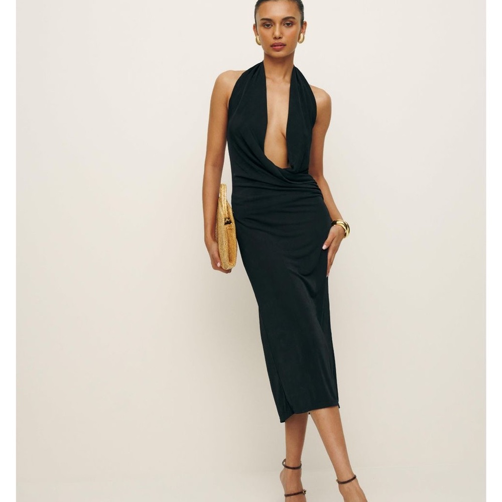 Reformation Black Backless Dress